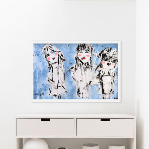 Cool Gals framed art print wall artwork decor for living room, bedroom, entryway, office or any space by Kerri Rosenthal.
