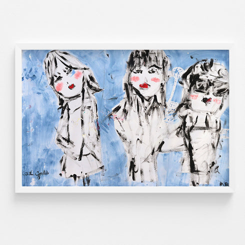 Cool Gals art print wall framed artwork decor for living room, bedroom, entryway, office or any space by Kerri Rosenthal.