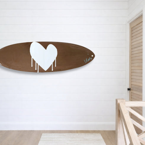 Drippy Heart Cocoa Surfboard