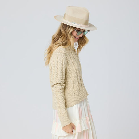 Beige cable knit sweater womens - Shop cute sweaters by Kerri Rosenthal.