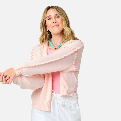 Sienna cotton pink cardigan womens - Shop cute cardigans by Kerri Rosenthal.