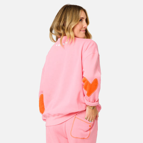 Pink sweatshirt women in 100% cotton - Shop women’s stylish heart sweatshirts by Kerri Rosenthal.