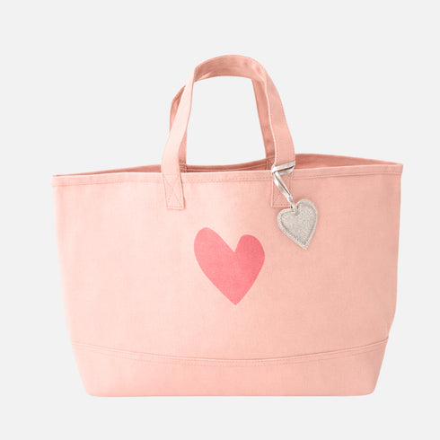 Imperfect heart pink cotton tote - Shop women's cute tote bags by Kerri Rosenthal.