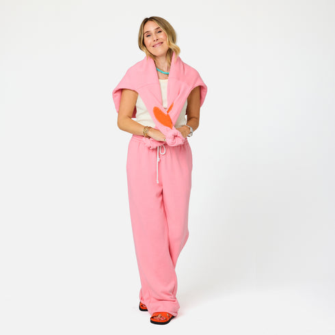 Weekend barb pink wide leg sweatpants - Shop women's cute sweatpants by Kerri Rosenthal.