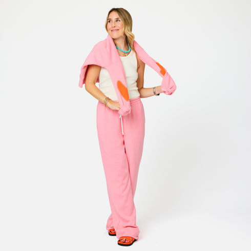 Pink color sweatshirt in 100% cotton - Shop women’s stylish heart sweatshirts by Kerri Rosenthal.