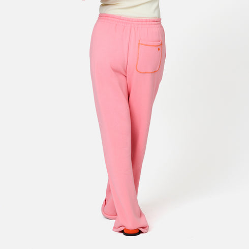 Sweatpants pink in 100% cotton with a heart embroidery - Shop women's cute sweatpants by Kerri Rosenthal.