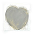Original monochrome heart in soft dove grey with feathered black edging, sepia washes and running drips on a cream ground