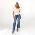 Cream short sleeve cardigan in 100% cotton - Shop women’s cute sweaters by Kerri Rosenthal.