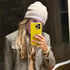 The cream cashmere beanie hat with ribbed knit and a heart patch - Shop cute women’s beanies and hats by Kerri Rosenthal
