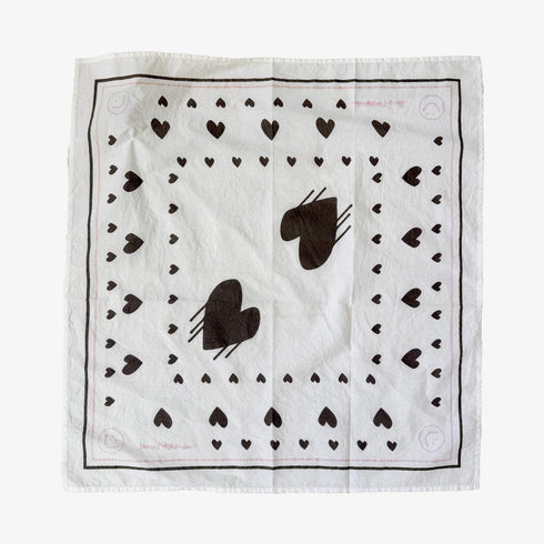 Drippy white cotton heart bandana - Shop women's cute cotton bandanas by Kerri Rosenthal
