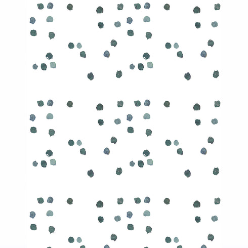 Simple White ground with green Dominoes Forest eco- friendly Wallpaper by Kerri Rosenthal - designer wall paper