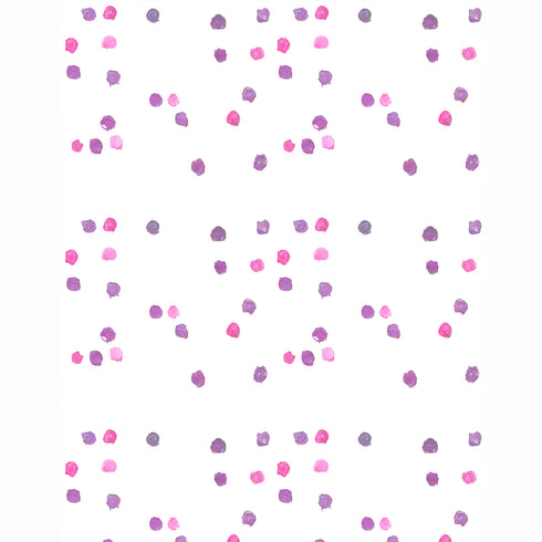 Simple White ground dominoes Pop Pink eco-friendly wallpaper by Kerri Rosenthal - designer wall paper