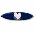 Kerri Rosenthal navy surfboard with hand-painted white drip heart and signature