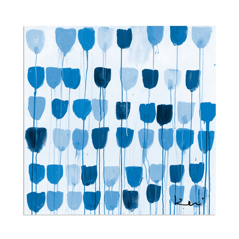Delft tulips navy blue wall art print - Perfect wall artwork for home decor by Kerri Rosenthal