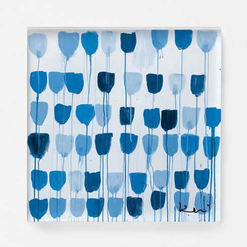 Delft tulips navy blue wall art print - Perfect wall artwork for home decor by Kerri Rosenthal