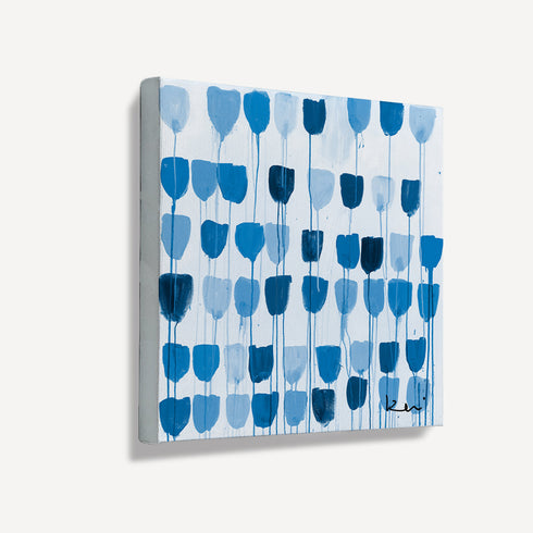 Delft tulips navy blue wall art print - Perfect wall artwork for home decor by Kerri Rosenthal