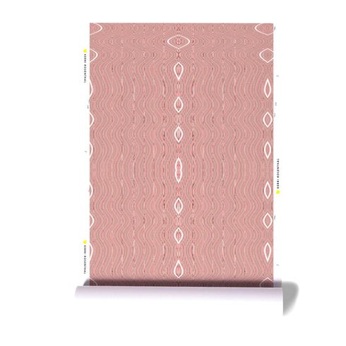 Desert Groove dusty pink wallpaper made on standard clay-coated ground by Kerri Rosenthal