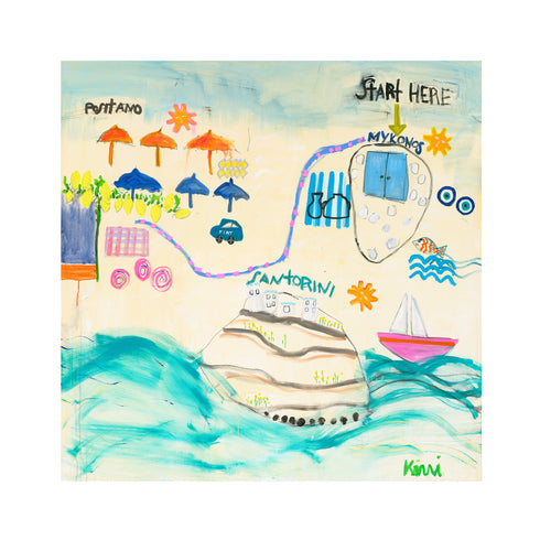 Colorful Destination Greece + Italy Art Print by Kerri Rosenthal - Unique artwork decor