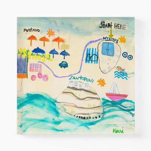 Colorful Destination Greece + Italy Art Print by Kerri Rosenthal - Unique artwork decor