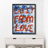 Do It From Love indigo blue, red and white word art print wall black frame artwork - Kerri Rosenthal