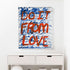 Do It From Love indigo blue, red and white word vertical plexi art print wall artwork - Kerri Rosenthal
