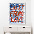 Do It From Love indigo blue, red and white word art print white wood frame wall artwork - Kerri Rosenthal