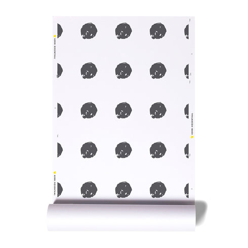 Dottie Wallpaper in Carbon black polka dot on white ground wallpaper for home and office decor