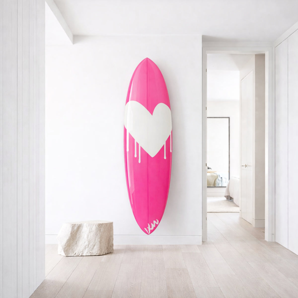 Drippy Heart Surfboard Reverse Pop Pink – KERRI ROSENTHAL