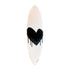 Drippy Heart White + Black Surfboard