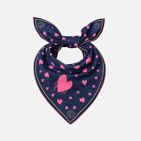 Drippy heart navy blue cotton bandana - Shop women's cute cotton bandanas by Kerri Rosenthal