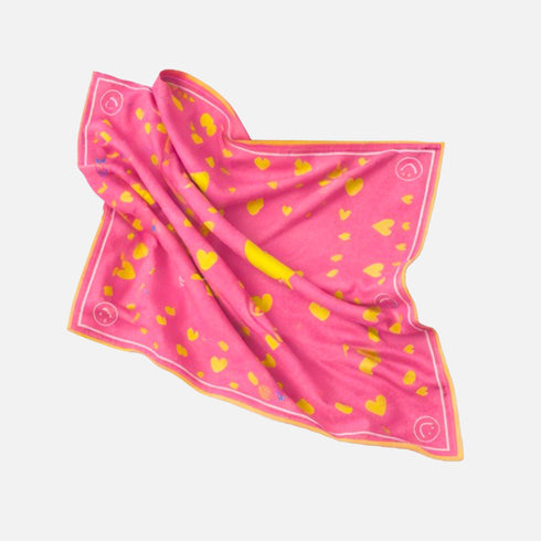 Drippy heart pink cotton bandana - Shop women's cute cotton bandanas by Kerri Rosenthal