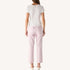 Easy army pink trouser jeans in a cotton blend, with a cropped straight leg and patch pockets by Kerri Rosenthal