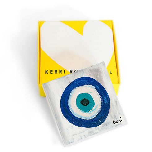 Eye Love multicolor block of love acrylic mini art by Kerri Rosenthal's artwork - Shop cute unique gifts for art lovers