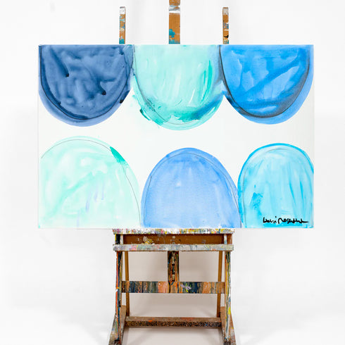 Face To Face Original Painting inspired home interiors for modern living spaces by Kerri Rosenthal