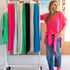 Camille V Neck 100% Cashmere Sweater hot pink - designer fashion sweaters - Kerri Rosenthal Spring 2024