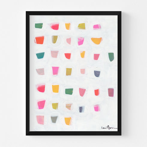 Fun Drops Vertical colorful art print by Kerri Rosenthal - Unique artwork for living room wall decor