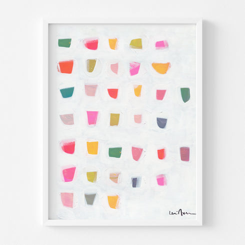 Fun Drops Vertical colorful art print by Kerri Rosenthal - Unique artwork for living room wall decor