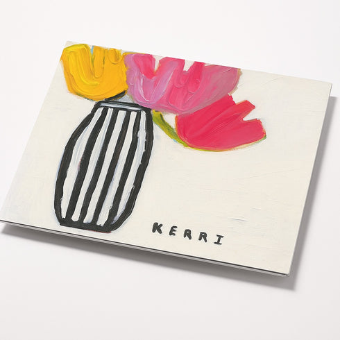 Flower Me art print on stretched canvas colorful wall art print - Unique artwork for living room wall decor by Kerri Rosenthal