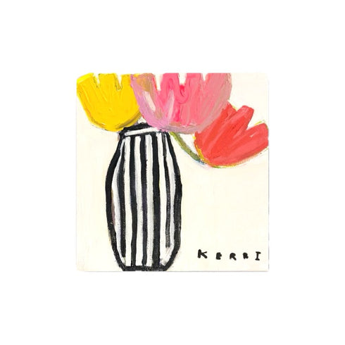 Flower Me multicolor original painting on stretched canvas - Unique original artwork gifts for the living room, bedroom or any space home decor by Kerri Rosenthal