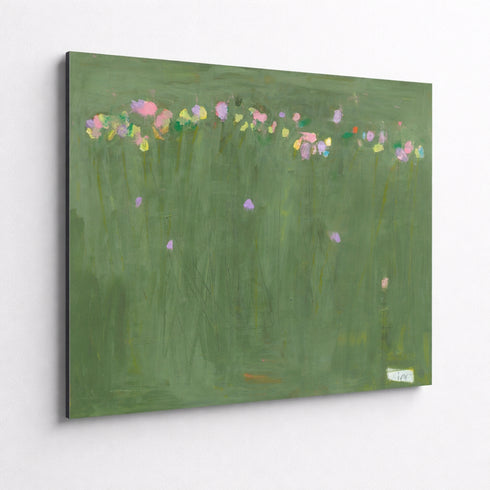Wall hung large green flower artwork - Shop floral art print by Kerri Rosenthal.