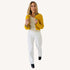 Frankie beau-lero yellow cropped cardi in crochet cotton - Shop womens cardigans by Kerri Rosenthal