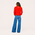 Kerri Rosenthal vermillion boucle tweed fringe jacket back view