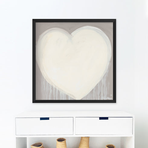 Fuzzy Lovey white and grey wall art print - Perfect artwork for living room decor. Modern wall art print artwork by Kerri Rosenthal