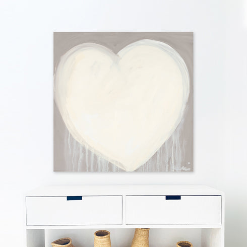 Fuzzy Lovey white and grey wall art print - Perfect artwork for living room decor. Modern wall art print artwork by Kerri Rosenthal