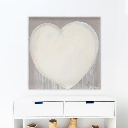 Fuzzy Lovey white and grey wall art print - Perfect artwork for living room decor. Modern wall art print artwork by Kerri Rosenthal