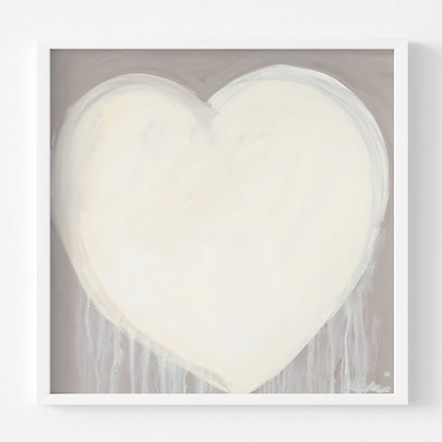 Fuzzy Lovey white and grey wall art print - Perfect artwork for living room decor. Modern wall art print artwork by Kerri Rosenthal