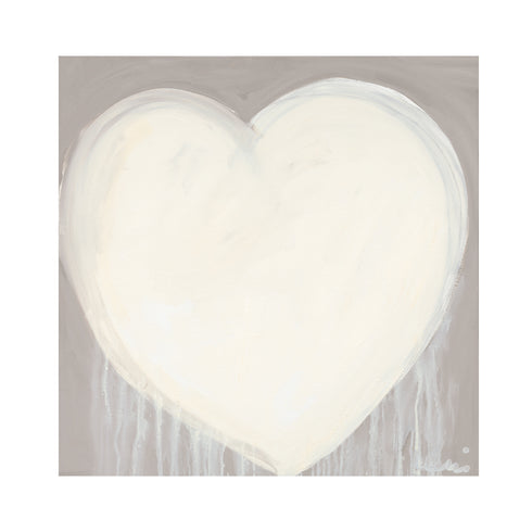 Fuzzy Lovey white grey original painting - Perfect artwork for living room decor. Modern wall art print artwork by Kerri Rosenthal