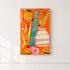Colorful abstract painting on a white wall