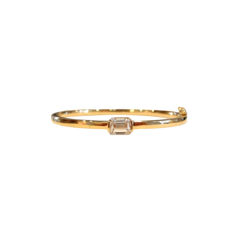 One stone with emerald-cut lab-grown diamond bracelet - Shop 14-karat yellow gold bracelet by Kerri Rosenthal.
