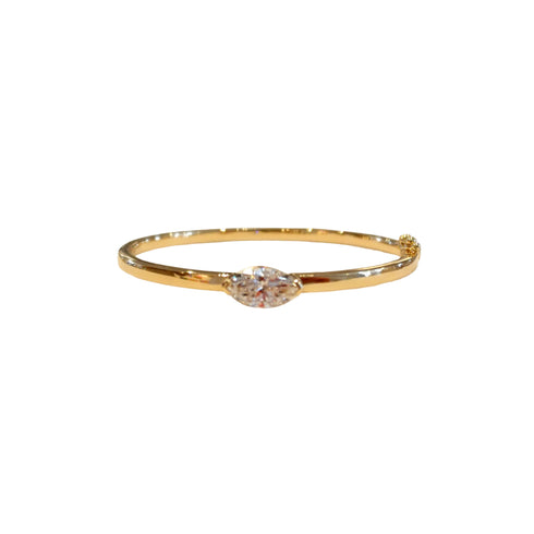 One stone with marquis-cut lab-grown diamond bracelet - Shop 14-karat yellow gold bracelet by Kerri Rosenthal.